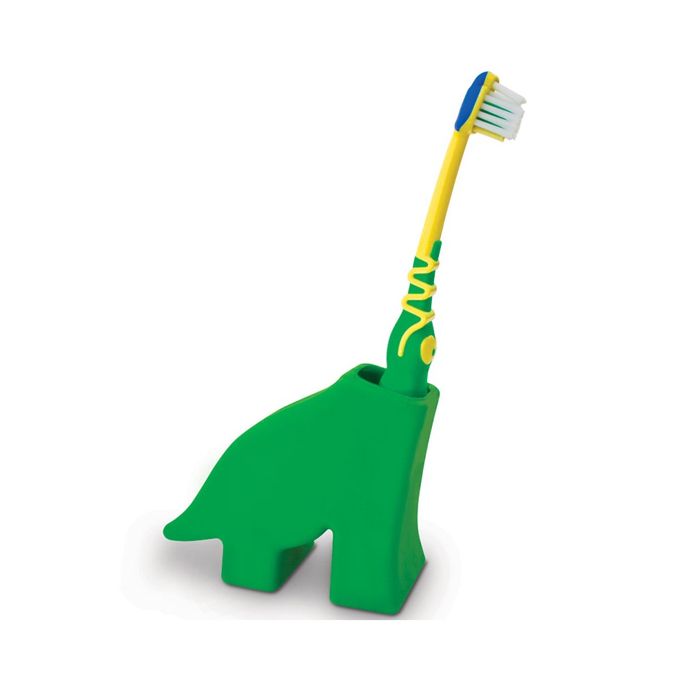 Держатель для детской зубной щетки Dinosaur, зеленый, силикон, J-me