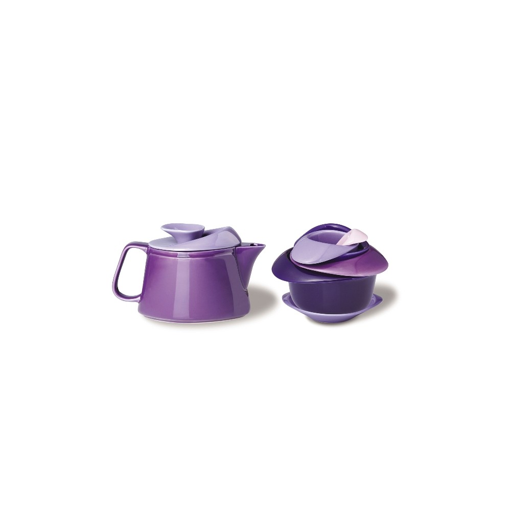 Набор для чаепития rose фиолетовый, L 12,5 см, W 17,8 см, H 10,7 см, PO: SELECTED