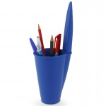 Подставка для ручек bic синяя, L 9,2 см, W 7,8 см, H 24,4 см, J-me