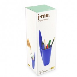 Подставка для ручек bic синяя, L 9,2 см, W 7,8 см, H 24,4 см, J-me