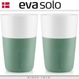 Кофейные стаканы EVA для латте, 2 шт 360 мл, лунно-зелёные, силиконовый ободок, Eva Solo