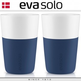 Кофейные стаканы EVA для латте, 2 шт 360 мл, темно-синие, силиконовый ободок, Eva Solo