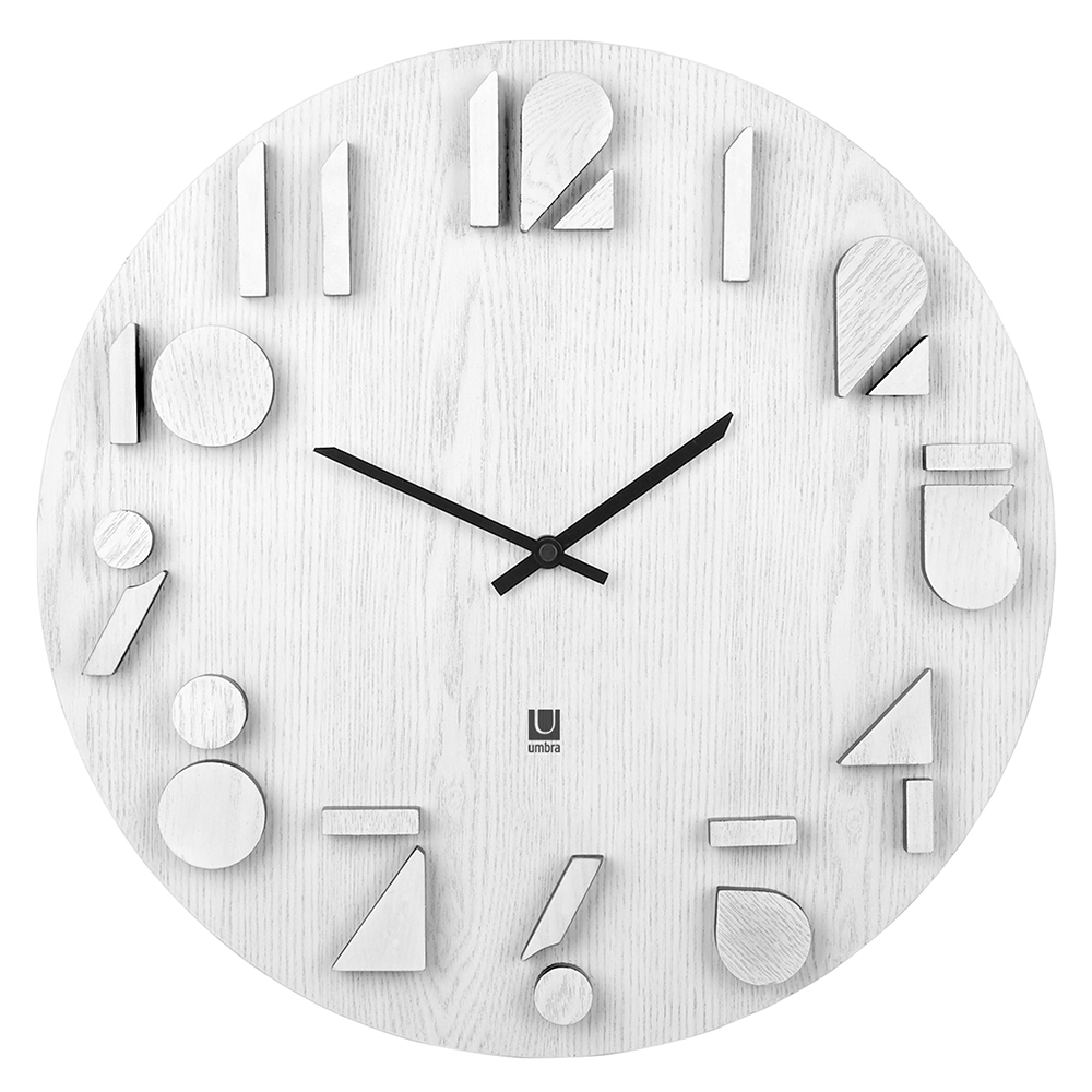 Часы настенные shadow белый, L 40,5 см, W 40,5 см, H 2,5 см, Umbra