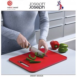 Большая доска Slice and Sharpen с керамической ножеточкой, красный, Joseph Joseph