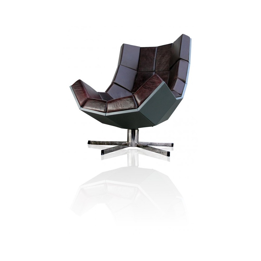 Дизайнерское кресло villain, H 113 см, L 85 см, W 101 см, металл, кожа, Suck UK
