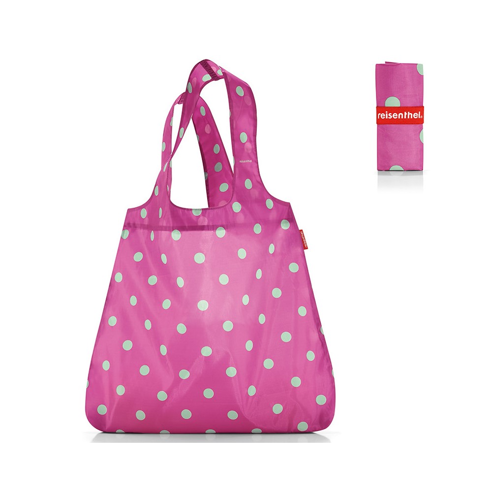 Сумка складная mini maxi shopper dots pink, L 43,5 см, W 7 см, H 60 см, Reisenthel