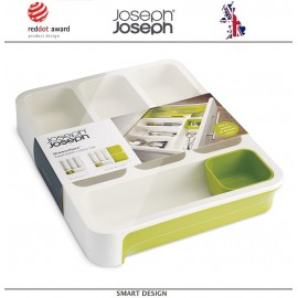 Органайзер DrawerStore для столовых приборов раздвижной, зеленый, Joseph Joseph