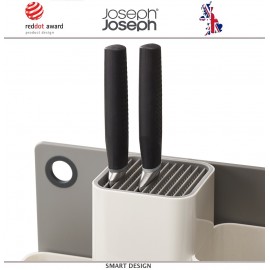 Органайзер CounterStore для кухонных инструментов и ножей + разделочная доска, белый, Joseph Joseph