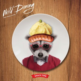 Мелкая тарелка Wild Dining Малыш Енот, D 17,4 см, керамика, Mustard