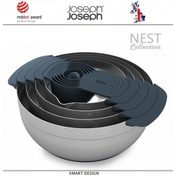 Набор кухонных мисок Nest Collection 100, 9 предметов, сталь нержавеющая, Joseph Joseph