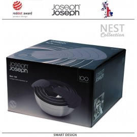 Набор кухонных мисок Nest Collection 100, 9 предметов, сталь нержавеющая, Joseph Joseph