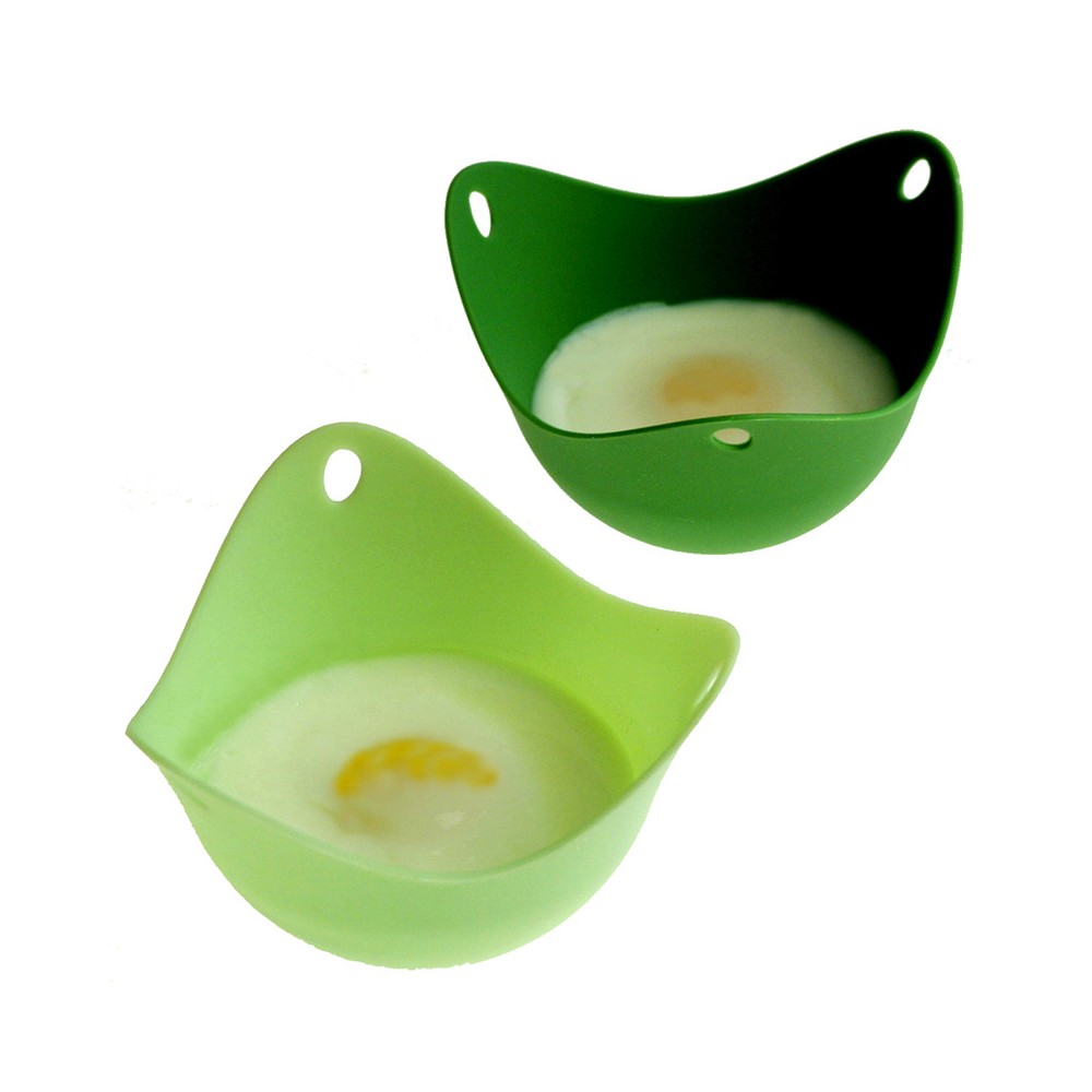 Формы для варки яйца без скорлупы 2 шт. зеленые, L 9 см, W 9 см, H 6,5 см, Fusionbrands
