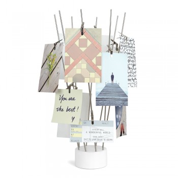 Стойка с клипсами для 16 фото fotofan desk хром, L 20,5 см, W 20,5 см, H 47 см, Umbra