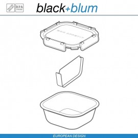 Lunch Box с разделителем квадратный большой, Black+Blum
