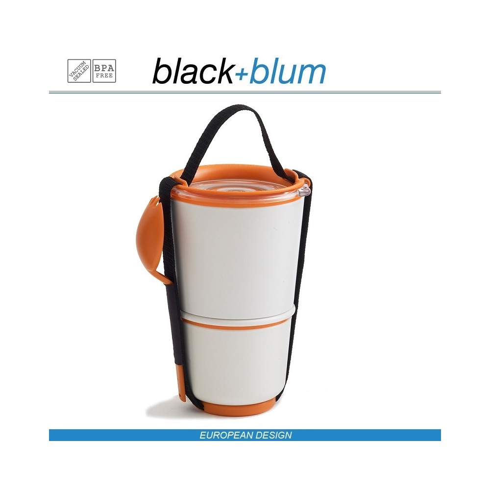 Lunch Pot ланч-бокс 2 в 1, 300 и 500 мл, бело-оранжевый, Black+Blum