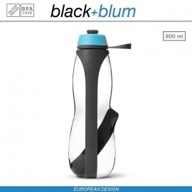 Eau Good DUO эко-бутылка для воды с клапаном для питья и угольным фильтром, 800 мл, серо-голубой, Black+Blum