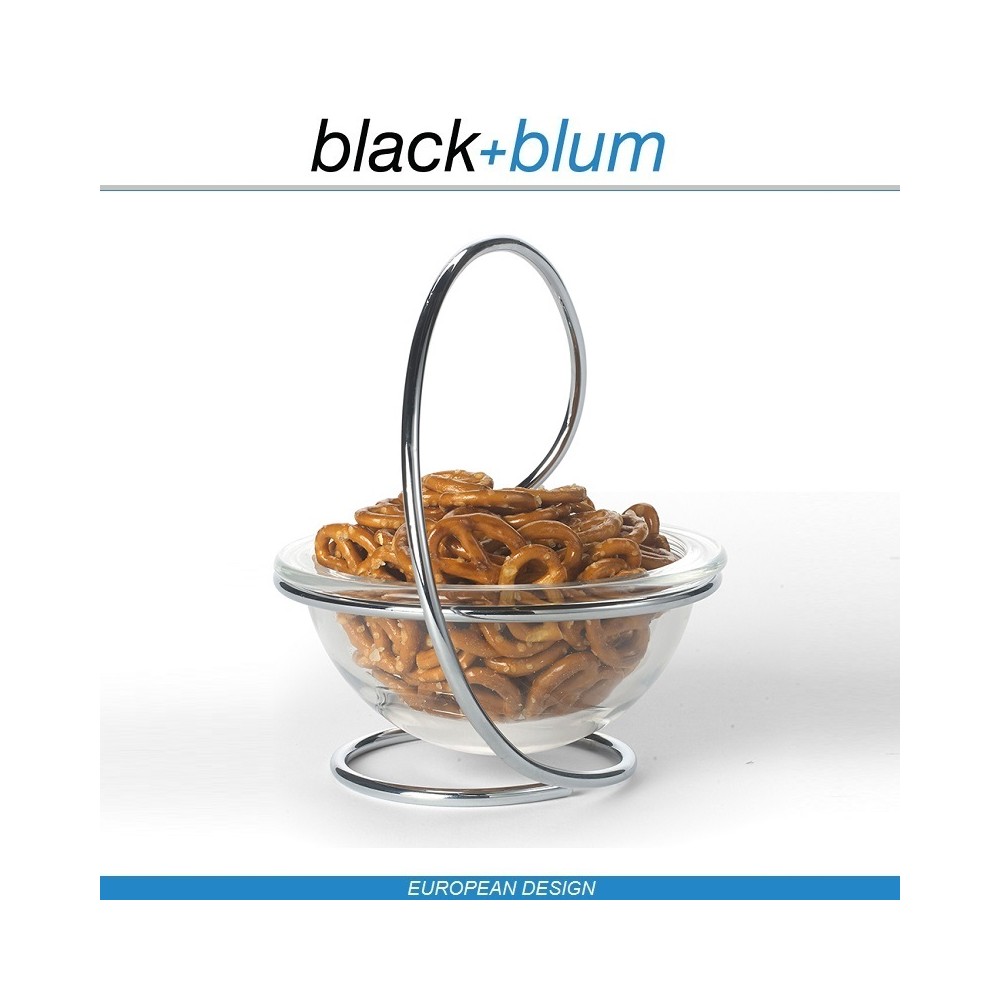 Loop блюдо для закусок, стекло, сталь, Black+Blum