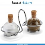 Loop солонка и перечница на подставке, стекло, сталь, Black+Blum