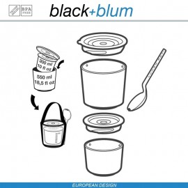 Lunch Pot ланч-бокс 2 в 1, 300 и 500 мл, бело-салатовый, Black+Blum