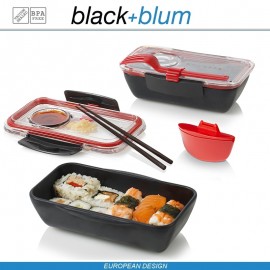 Bento Box Appetit ланч-бокс с разделителем, черный-красный, Black+Blum