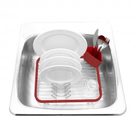 Сушилка для посуда sinkin красный/никель, L 26,7 см, W 34,9 см, H 8,9 см, Umbra