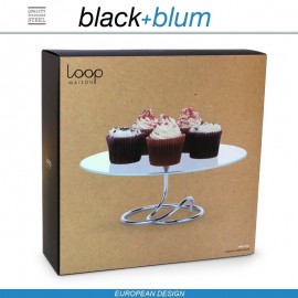 Loop подставка для торта, D 31 см, стекло, сталь, Black+Blum