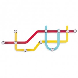 Вешалка subway разноцветная, H 2,7 см, L 57,5 см, W 20,5 см, металл, Umbra