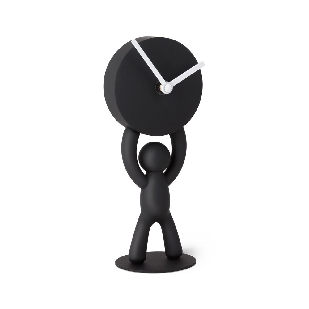 Часы buddy настольные черные, H 21.5 см, пластик, Umbra