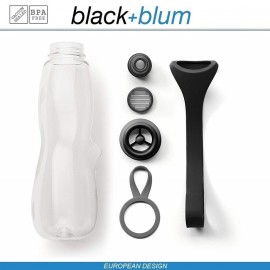 Eau Good DUO эко-бутылка для воды с клапаном для питья и угольным фильтром, 800 мл, серо-красный, Black+Blum