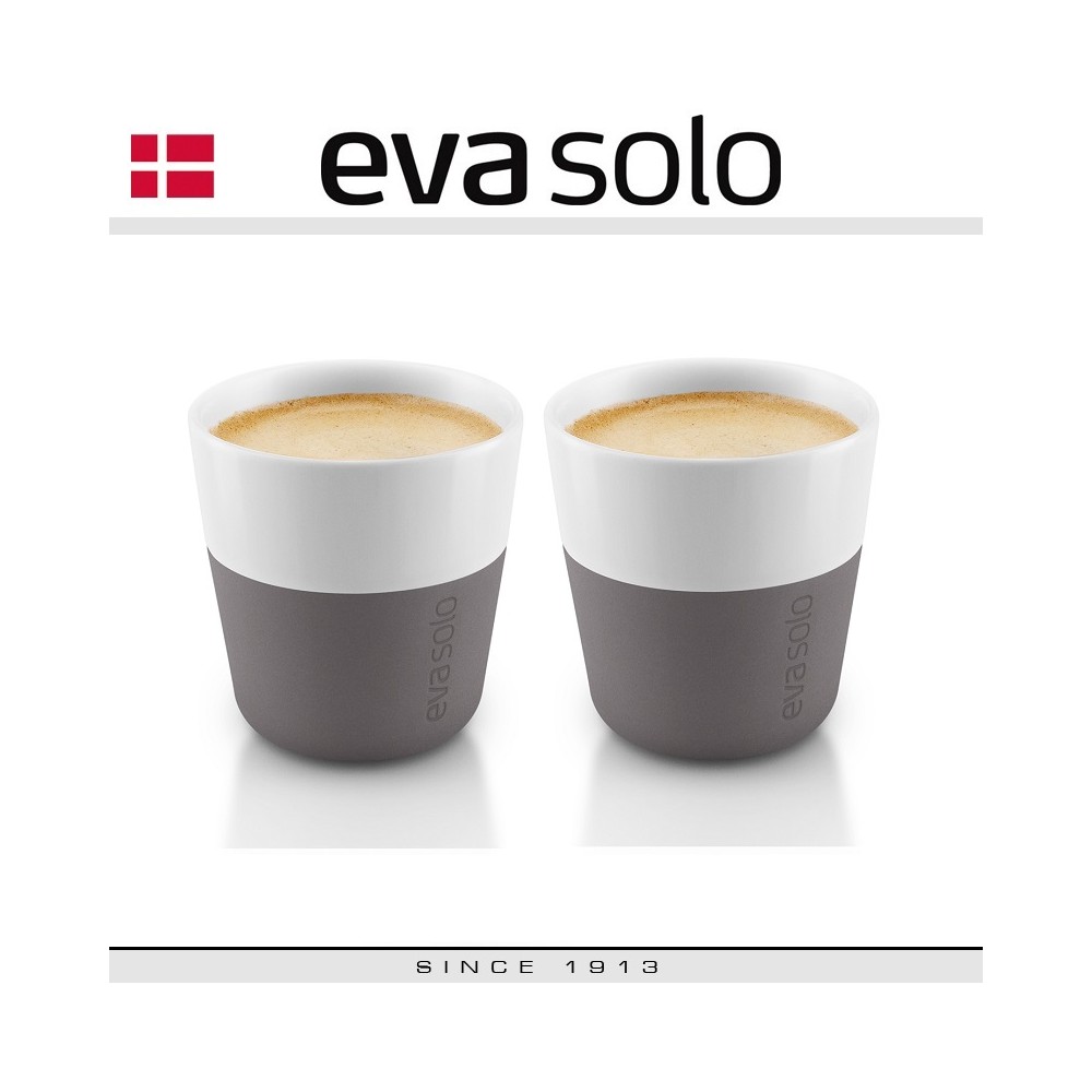 Кофейные стаканы EVA для эспрессо, 2 шт по 80 мл, серые, силиконовый ободок Eva Solo