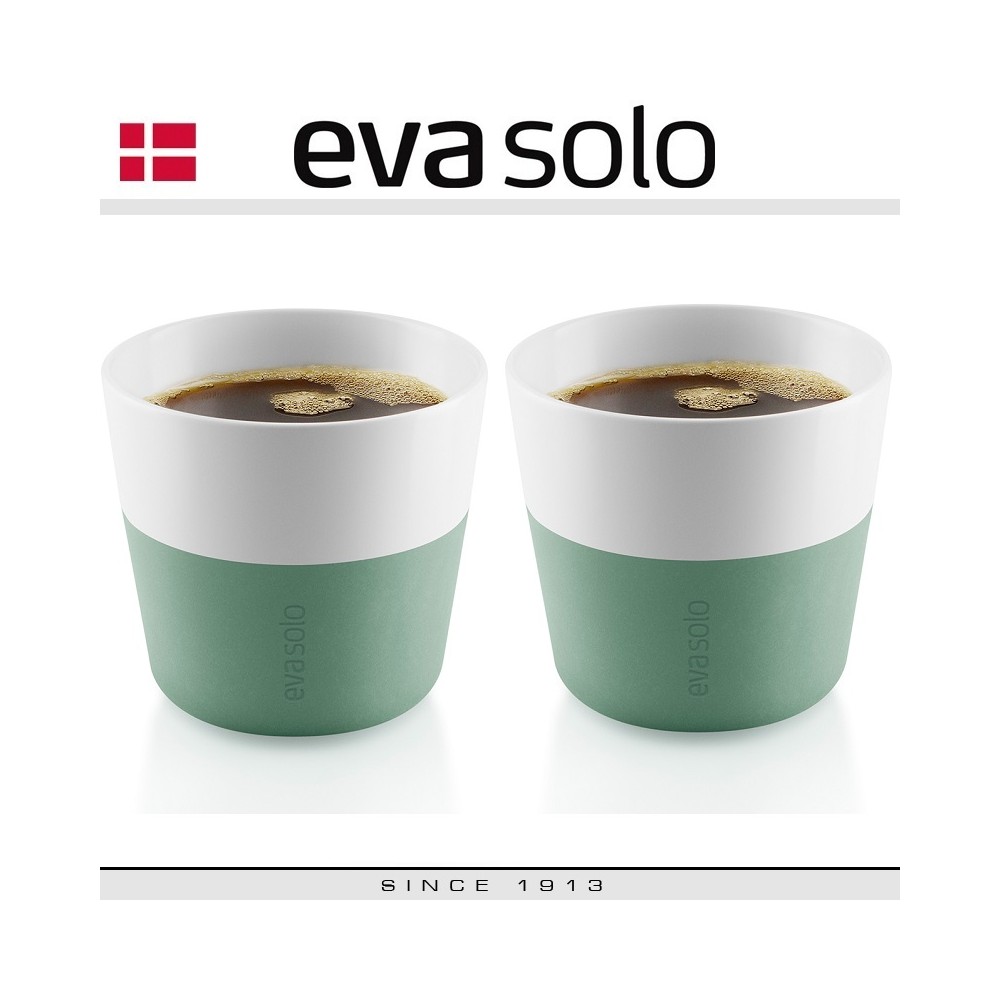 Кофейные стаканы EVA для лунго, 2 шт 230 мл, лунно-зелёные, силиконовый ободок, Eva Solo