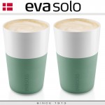 Кофейные стаканы EVA для латте, 2 шт 360 мл, лунно-зелёные, силиконовый ободок, Eva Solo