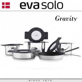 Кастрюля с откидной крышкой-фильтром, 3 л, черная, индукционное дно, сталь 18/10, серия Gravity, Eva Solo