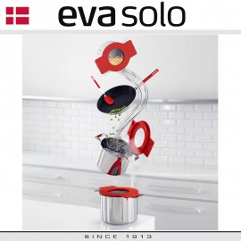 Кастрюля с откидной крышкой-фильтром, 3 л, красная, индукционное дно, сталь 18/10, серия Gravity, Eva Solo