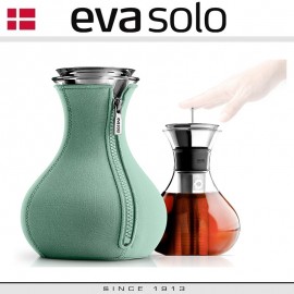 Заварочный чайник стеклянный со стальным пресс-фильтром Tea Maker, 1 л, фисташковый чехол, Eva Solo