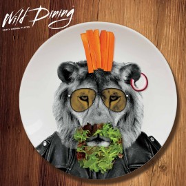 Тарелка Wild Dining Лев, D 25 см, керамика, Mustard