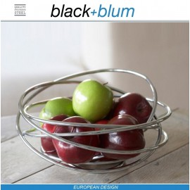 Loop ваза для фруктов дизайнерская, D 26 см, сталь, Black+Blum