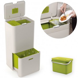 Контейнер для сортировки мусора totem 60 л белый, Joseph Joseph