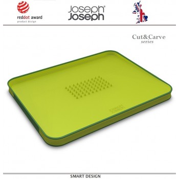 Доска двухсторонняя разделочная Cut and Carve Plus, зеленый, Joseph Joseph