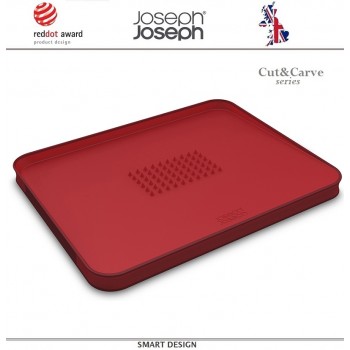 Доска двухсторонняя разделочная Cut and Carve Plus, красный, Joseph Joseph