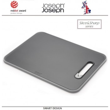 Большая доска Slice and Sharpen с керамической ножеточкой, серый, Joseph Joseph