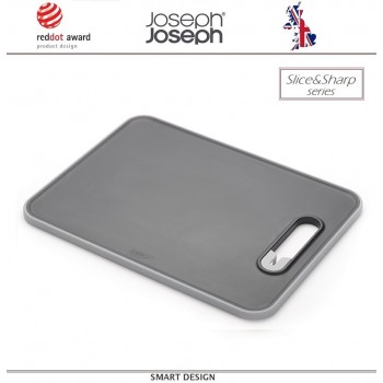 Доска Slice and Sharpen с керамической ножеточкой, серая, Joseph Joseph