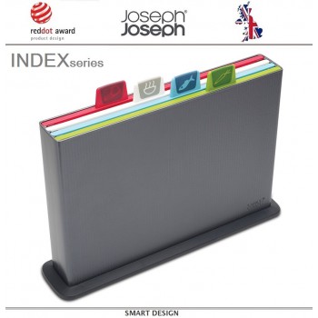 Набор разделочных досок INDEX & APOS большой, 5 предметов, графит, Joseph Joseph