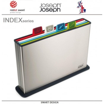 Набор разделочных досок INDEX & APOS, 5 предметов, стальной кейс, Joseph Joseph
