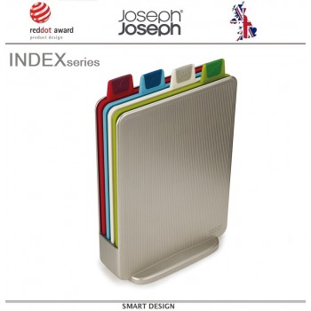 Набор разделочных досок Index Mini в серебристом кейсе, 5 предметов, Joseph Joseph