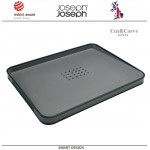 Доска двухсторонняя разделочная Cut and Carve Plus, серый, Joseph Joseph