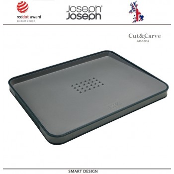 Доска двухсторонняя разделочная Cut and Carve Plus, серый, Joseph Joseph