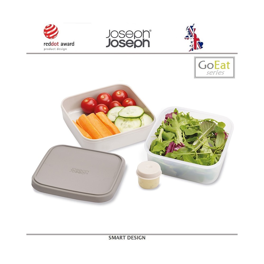 Ланч-бокс GoEat для салатов компактный, серый, Joseph Joseph