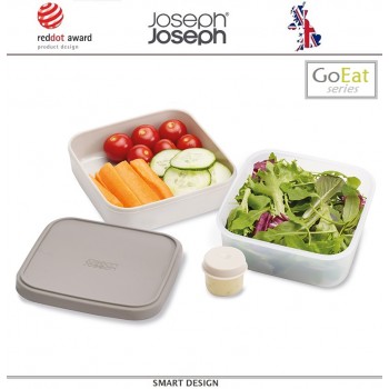 Ланч-бокс GoEat для салатов компактный, серый, Joseph Joseph