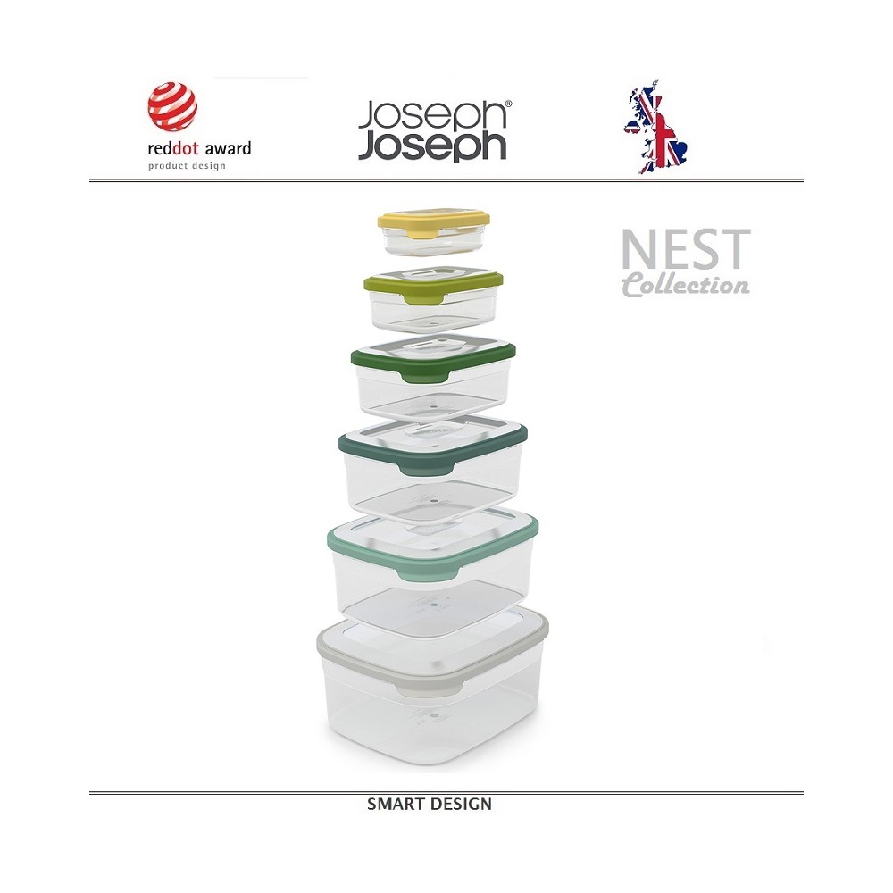 Контейнеры NEST 6 для пищевых продуктов, 6 штук, цвет опал, Joseph Joseph